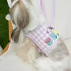 Colarinhos de cachorro colaras de tulipa bordada tira no peito puxar corda xadrez de gato de gato roupas de gato teddy schnauzer maltese chihuahuadoDog