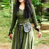 Sıradan Elbiseler Ortaçağ Elbise Kadın Uzun Kollu Maxi Robe Vintage Peri Elf Rönesans Viking Gotik Giyim Fantezi Balo Gown241o