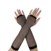 16Pair Stylish Middle Long Black Fishnet Fingerless Gloves Girls Dance Gothic Punk Party Prom Gloves