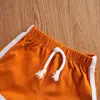 Citgeett Summer Baby Garoto de manga curta Letras tops shorts amarelos Imprima a cintura elástica do conjunto de roupas casuais j220711