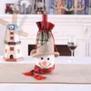 Weihnachtswein Flaschen Taschen Santa Klausel Schneemann Rentier Kordelzug Tasche Champagner Weine Flasche Set Weihnachtsdekor Geschenk