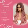 U.Shine Ombre Brown Mixed Pink Blonde Long Synthetic Wave Wigs for耐熱性カラフルな繊維コスプレロリータ220622