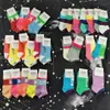 With tags DHL Fashion Solid Color Letter Ankle Socks High Quality Elastic Breathable Deodorant Men's Short Socks GF1124