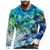 Men's T Shirts Men's T-Shirts Handed-painting Abstract Printing T-shirt Street Fashion Personality Long-sleeved Wild Slim Sportswear