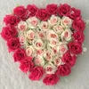 Декоративные цветы венки свадебные центральные части прекрасные формы сердца розовые ряды для вечеринки.