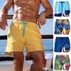 Mens Jogger Biker Shorts Högkvalitativa strandbyxor med dragtring tryckta svettbyxor dubbel capris plus storlekskläder