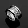 12 mm Ancho B Letra Marca Diseñador clásico Hombres Mujeres Anillos de boda Moda Lujo Acero inoxidable 316L Galvanoplastia 18K Anillo de diamante de acoplador de oro