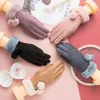 Cinq doigts gants 2022 luxe daim mitaines doigt complet mitaines index droit écran gant velours épais femmes hiver chaud