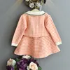 Kids Girls Clothing Sets Long Sleeve Sweaters Fashion Wear Knitted Cardigan and Skirt Clothes Suit for Children Baby Girl 20220905 E3