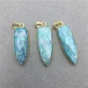 Pendant Necklaces Faceted Natural Amazonite Stone Necklace MY0378Pendant