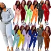 Einzelhandel Frauen Trainingsanzüge Zweiteilige Outfits Langarm Mit Kapuze Zipper Strickjacke Pencli Hosen Set Damen Sportswear Straße Kleidung Herbst