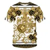 2021 Nieuwste Barok T-shirt voor Mannen / Dames Zomer Oversized T-shirt 3D Lion Head Crown Print Gedrukt Ronde hals Korte Mouw