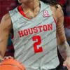 Custom Houston Cougars 2021 Basketball 24 Quentin Grimes 0 Marcus Sasser 2 Caleb Mills 12 Tramon Mark NCAA Men Młodzież Kid Jerseys S-4xl