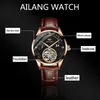 Montres-bracelets Montre Hommes Squelette Automatique Mécanique Or Rose Tourbillon Homme Montres Phase De Lune Hommes Horloge Top Marque De Luxe Montres-Bracelets