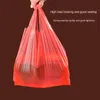 50pcs Red Plastic Supermarket Grocery Gift Shopping Thicken with Handle Vest Kitchen Storage Clean Garbage Bag