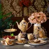 Gustav Klimt Bone China Coffee Set Luxury British Porcelain Tea Cup Set Ceramic Teapot Creamer Sugar Bowl Milk Jug Coffeeware 220527
