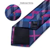 Bow Ties Blue Red Black Plaid Fashion Brand Men's Silk Set Luxury Wedding Neck Tie Pocket Square Cufflinks Gift For Men Drop Fier22