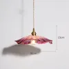 Pendant Lamps Vintage LED Lights Lotus Glass Hanging Home Decoration Lighting Living Room Bedroom Bedside Light Fixture IndoorPendant