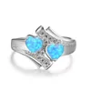 Anneaux De Mariage Romantique Pierre De Lune Bleu Coeur Opale De Feu Anneau Bijoux Pour Femme Couple Personnalité Cadeaux De Fiançailles Bague Argent Femme Wynn22