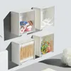 Wall Mounted Transparent Flip Storage Box Sticker Small Object Storages Boxs Multifunctional Home Storage Tool