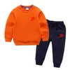 Spring Autumn 2Pcs Sets Brand LOGO Children Cotton Clothing Suit Baby Boys Girls Clothes Kids Sport Hoodies Pants Fahion Toddler Tracksuits