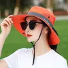 Simple UPF 50 Bucket Summer Men Women Fishing Boonie Hat Sun UV Protection Long Large Wide Brim Bob Hiking Outdoor 220629