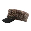Beret Caps Mulher Bonete de inverno Novo leopardo boina ao ar livre marinho selvagem boné leopardo impressão militar captura plana chapéu feminino j220722