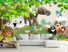 Personalize papel de parede mural 3D para paredes Big Tree cenário de árvore de animais decoração de decoração de fundo parede não tecida Papéis de parede mural