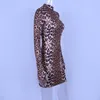 Abiti sexy con stampa leopardata a maniche lunghe e collo alto Autunno Inverno Donna Fahsion Vita Festa di Natale W220421