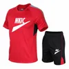 Summer Tracksuits Sport Suit M￤n T-shirt Shorts Tv￥ stycken Snabbt torrt sportkl￤der M￤n Fitness Running Basketball Casual Suit Brand Logo Print Plus Size M-5XL