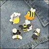 Szpilki broszki biżuteria pszczoła kod Enamel Pin niestandardowy miód miód miód jar torba lapowa odznaka kreskówka dla dzieci przyjaciele upuszcza dostawa 2021 8arzv