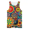 Canotta con elefante a foglia stampata a colori stampata completa Canotta da uomo personalizzata da strada senza maniche con sublimazione Hip Hop Fashion Vest 220623