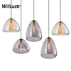 Modern Glass Pendant Light Cone Suspension Lamp Handmade Clear Smoke Amber Kitchen Bedroom Hotel Cafe Mall Shop Hanging Lighting