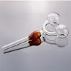 Glass Smoking Pipes Double Oil Burner Pipes with Skull Head