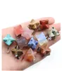 Merkaba Star Natural Stone Charms hängen för DIY -halsbandsmycken Meditation Chakra Reiki Healing Energy Protection Decoration