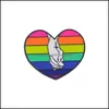Булавки броши ювелирные любители ювелирных изделий Rainbow Heart круглые буквы Pins Unisex Emamel Emale Love Circle Значки европейские аксессуары для шляп с сумками Swe