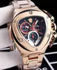 Montres pour hommes chronograph VK Quartz Movement Watch Men039s Sport Racing Car en acier inoxydable Gold Tachymet Date Wrist Wrists1931652