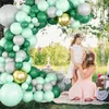 Party Decor Green Balloon Garland Arch Kit Ballons en latex de différentes tailles pour anniversaire douche nuptiale mariage Jungle Party thème MJ0773