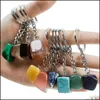 Key Rings Fashion Irregar Stone hanger Keychain Healing Pink Crystal Chains accessoires Drop levering 2021 Sieraden Dhseller2010 DHDSY