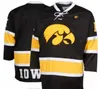 College hockey draagt ​​college hockey draagt ​​2022 NCAA Custom Iowa Hawkeyes genaaid hockey jersey 12 William Ciannella 5 Benjamin Grote 11 William Jeffers 24 Greg