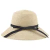 Wide Brim Hats Simple Summer Parent-child Beach Hat Foldable Casual Panama Bowknot Straw Cap Girls Sun Fashion ProteWide