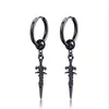 Stud Retro Black Cool Sword Cross Earrings Piercings For Women Men Personlighet Non Piercing Fake Punk Jewelry Moni22