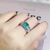 Cluster Rings Big Bling Green Stone Silver For Women Wedding Engagement Fashion Jewelry 2022 Trendcluster Rita22