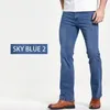 Dżinsy wycięte męską lekko rozszerzone szczupły fit niebieskie czarne spodnie designer klasyczne męskie dżinsowe spodnie 220804