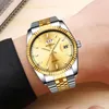 Armbanduhren 2022 Luxuy Mode Business Uhr Männer Silber Gold Uhren Edelstahl Band Tag Datum Quarz Relogio Masculino3284