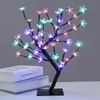 Luminarias LED Cherry Blossom Tree Branches Night Lights Crystal Table Lamps Bedside Party Wedding Indoor Home Decor Lighting H220423