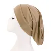 Casquette Turban élastique musulmane pour femmes chapeau Baggy foulard nuit sommeil chapeaux Femmes bandeau Cancer perte de cheveux casquette chimio couvre-chef