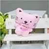 5 pcsparties Kawaii os de poisson et chats jouets en peluche pour enfants petit pendentif noël anniversaire mariage doux poupée cadeaux téléphone 9 cm J220729