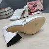 10A En Yüksek Kaliteli Buzağı High Topuklu Sandalet Tasarımcı Kutu Lüks Terlik Moda Tek Açık Renkler Yaz Slipper Larg8493737