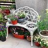 Móveis de acampamento Love Seat Cast Aluminium Leisure Chair Park Yard Bench Garden para decoração ao ar livre Rose Design Bronzecamp